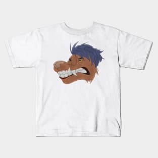 Anthro wolf face Kids T-Shirt